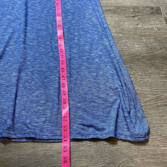 Max Studio Maxi Dress Blue Heathered Fitted Waist Stretchy - Picture 5 of 6